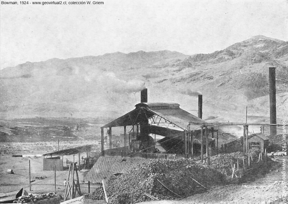 Vista interior a la fundición de la Mina Dulcinea, Chile: Bowman