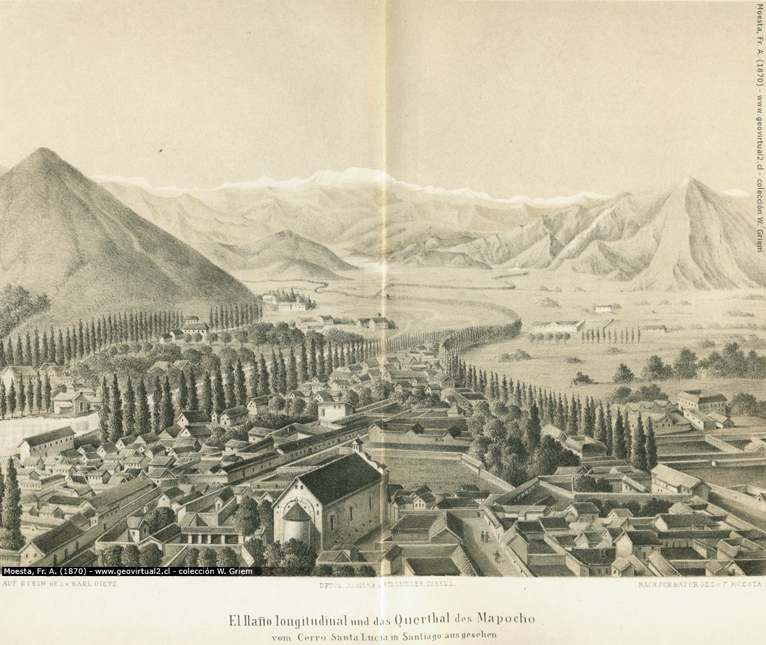 Santiago desde Santa Lucia en 1870: Moesta