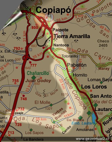 Carta de la ruta a Cerro Blanco 