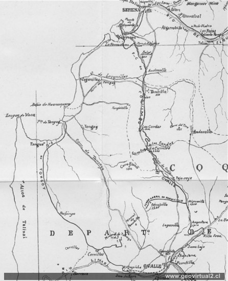 Carta de Santiago Marin: Linea La Serena - Ovalle en 1898