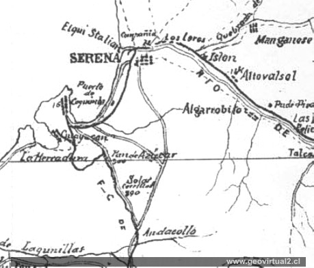 Lineas ferreas cerca de La Serena (Marín 1998)