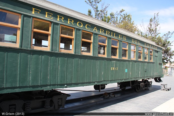 Carro del ferrocarril del Estado en Ovalle