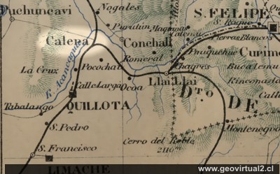 Carta de las líneas ferreas cerca de La Calera