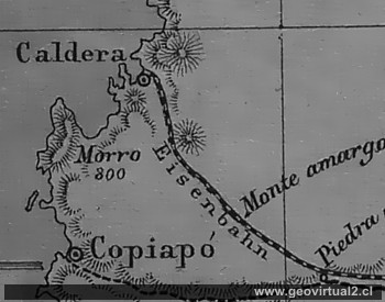 Carta del sector Caldera de Philippi (1856)