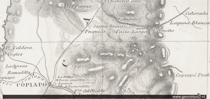 Carta de Gilliss 1853 - detalle