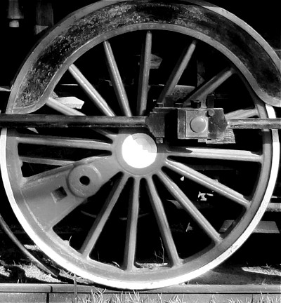 Rueda de la locomotora La Copiapo