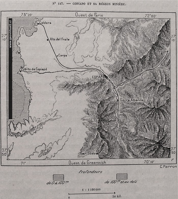 Karte der Atacama-Wüste von Reclus 1895