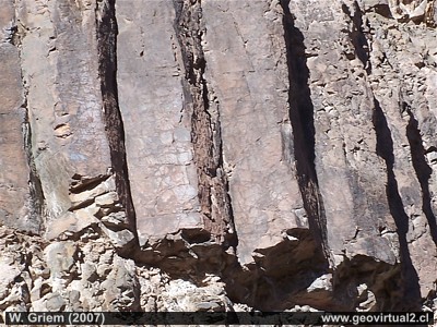 Detalle de columnatas volcanicas