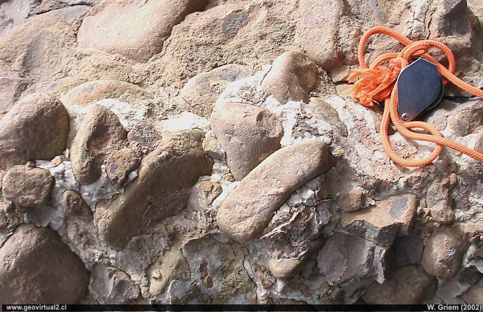 Conglomerado en la quebrada Paipote, Chile