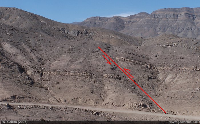 Falla tectónica (Qda. Descubridora / Región Atacama)