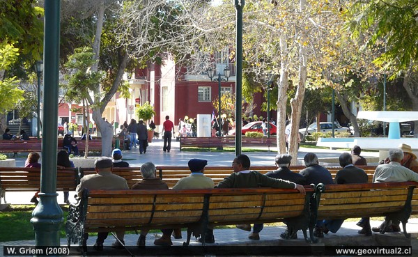 Vallenar, eine Kleinstadt am Rande der Atacama-Wüste in Chile: Die Plaza