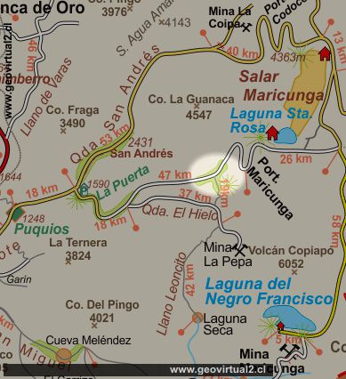 Carta del sector La Junta en Atacama