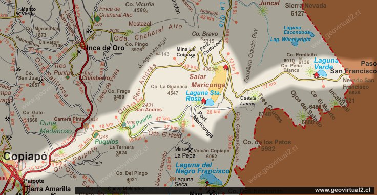 carta del sector Copiapo - Paso san Francisco