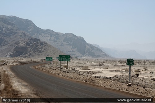 Entrada a la Quebrada San Miguel en la Región Atacama, Chile