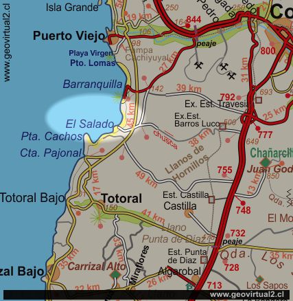 Carta del sector Bahía Salado en Atacama, Chile