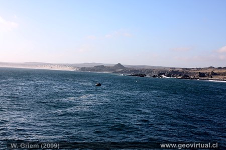Costa en Punta de Choros, Región Coquimbo, vista hacia al norte