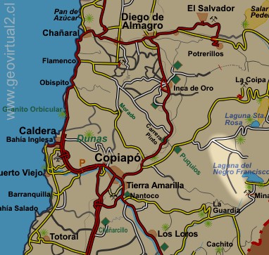 Mapa del sector El Patón - Región de Atacama, Chile