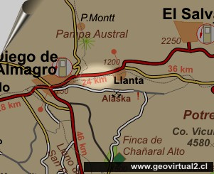 Carta Rio Salado en Atacama, Chile