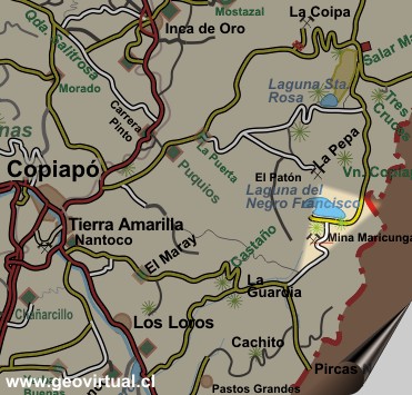 Karte von Paredones in Atacama