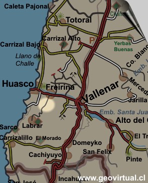 Karte vom Totora Pass in Atacama