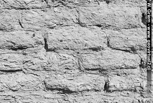 Adobe Mauer in der Atacama Wüste, Chile