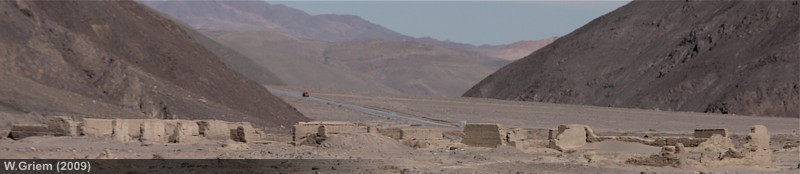 Ruins of the abandoned Puquios Village in the Atacama desert, Chile