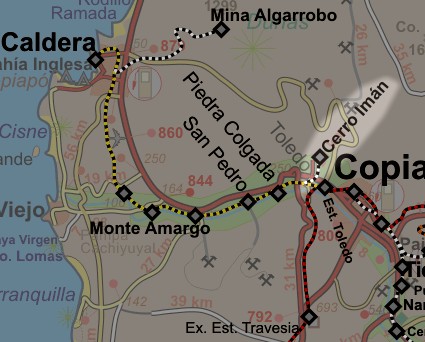 Carta de la estación de la mina Cerro Imán - Región Atacama, Chile