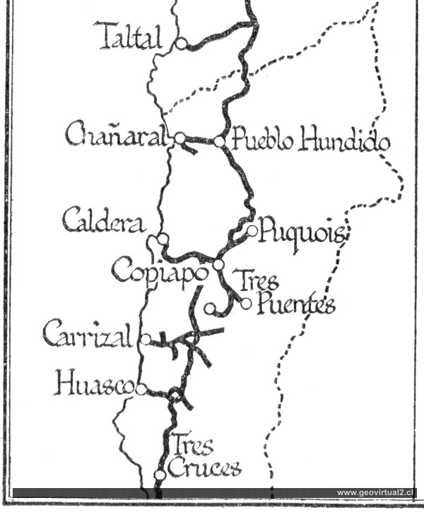 Carta ffcc Atacama Southamerican Handbook