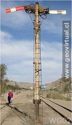 Signal an der alten Bahnlinie von Copiapo nach Caldera
