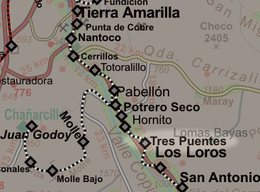 Carta del sector cerca Los Loros (Ferrocarri a Los Loros)