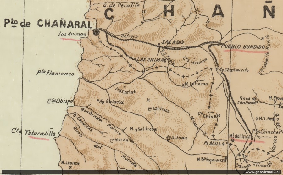 Carta Chañaral ffcc 1903