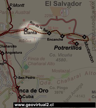 Mapa de Llanta - Region de Atacama