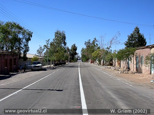Main street in Inca de Oro, Atacama Region