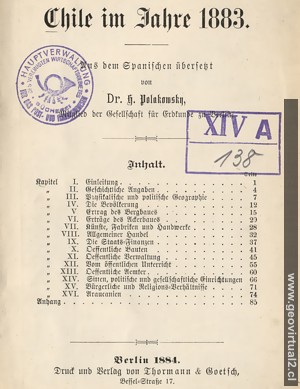 Polakowsky: Chile en 1883