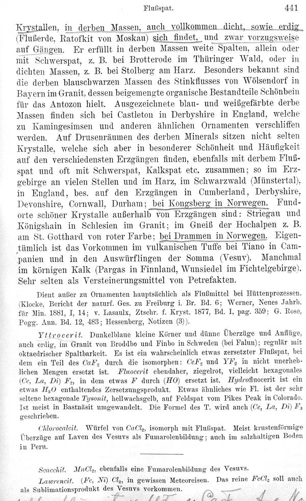 Fluorita - Flusspat de Max Bauer, 1904
