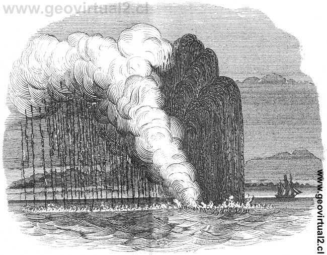 Volcán marino de BECHE, 1852