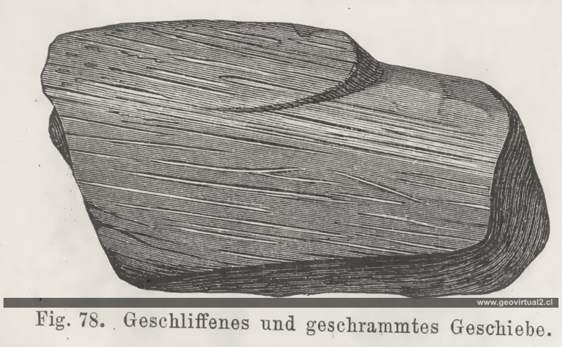 Estrias de un glaciar: Credner 1891