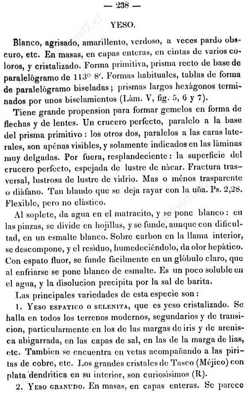 Yeso, Domeyko