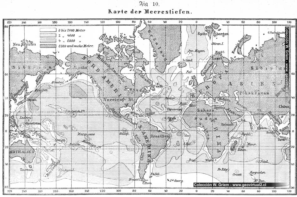 Karte der Meerestiefen - 1886, Krümmel