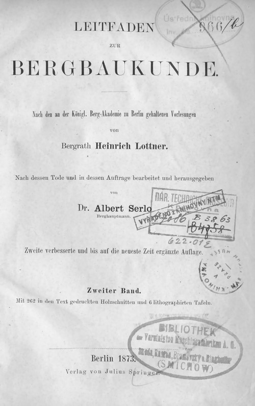 Lottner y Serlo: Leitfaden der Bargbaukunde - Introducción a la minería