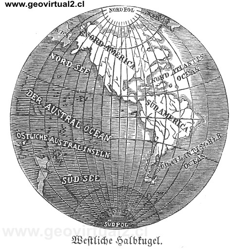 Weltkarte (Ludwig, 1861) - Amerika