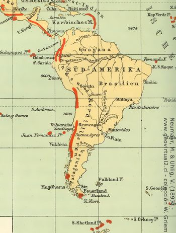 Volcanes en Sud-américa de Neumayr, 1897