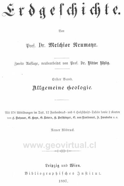 Melchior Neumayr: Erdgeschichte
