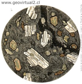 Dünnschliff eines Andesites