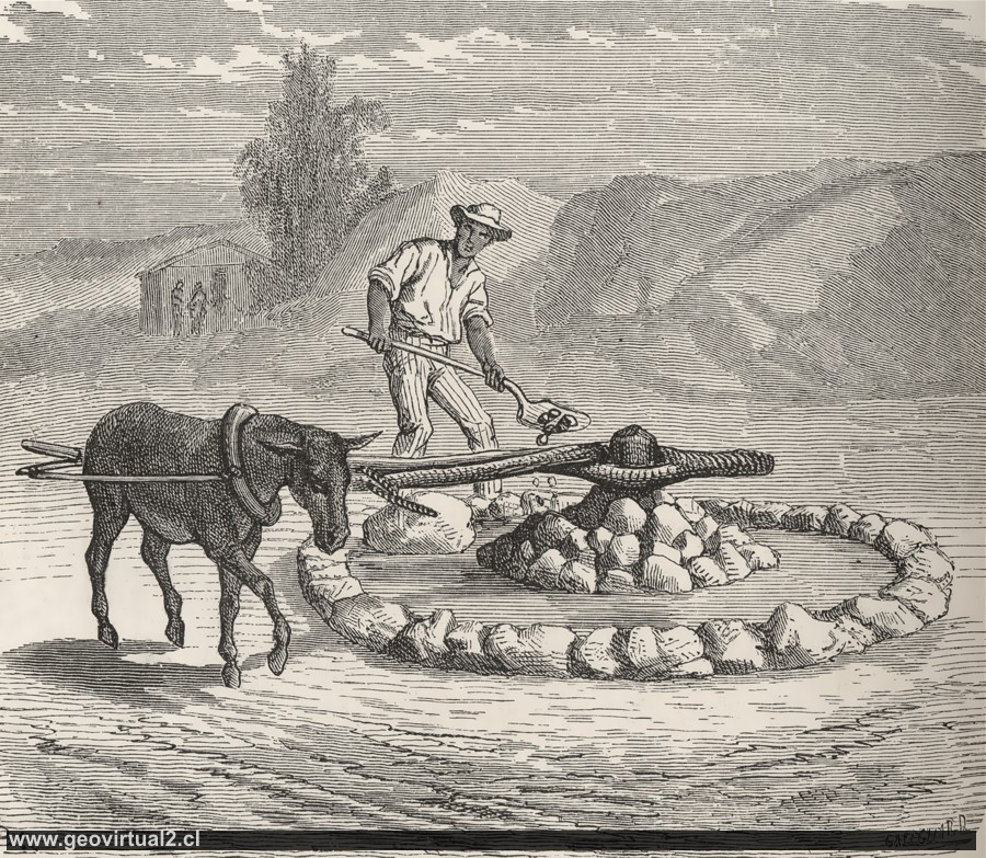 Mexikanische Mühle - Zugmühle (Simonin, 1867)