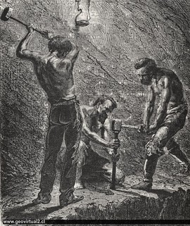Mineros trabajando