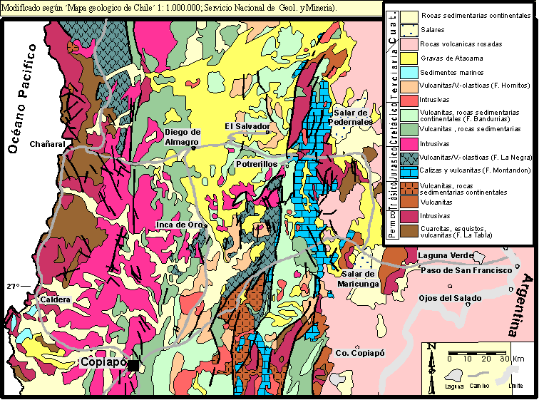 carta geológica de Atacama