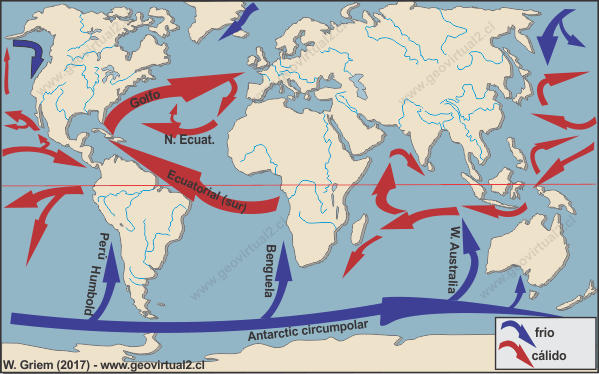 Corrientes Oceánicos del mundo