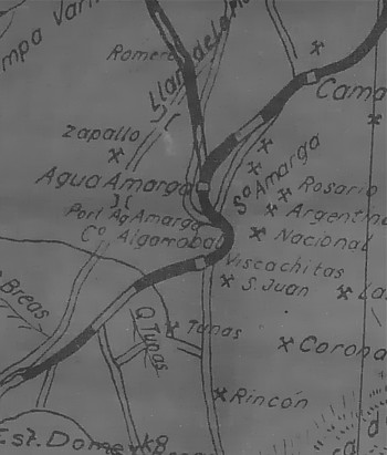 Carta de Harding, sector Agua Amarga