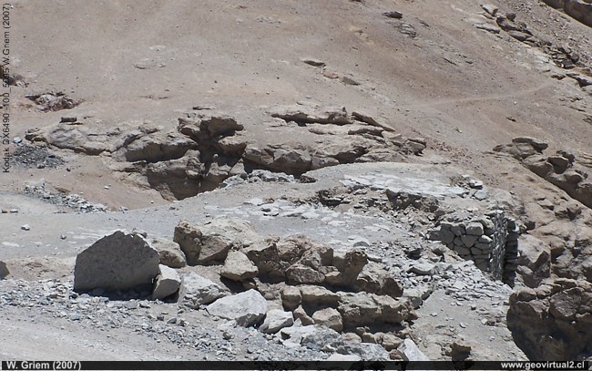 Restos de la estación de un andarivel en Cerro Blanco